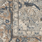 5' X 5' Ivory And Grey Round Oriental Non Skid Area Rug - Homeroots