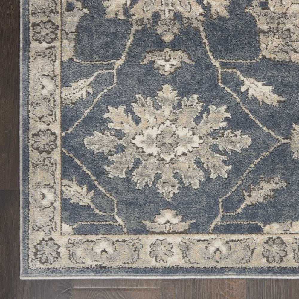 3' X 5' Blue And Beige Oriental Power Loom Non Skid Area Rug - Homeroots - Flyclothing LLC