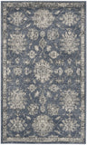 3' X 5' Blue And Beige Oriental Power Loom Non Skid Area Rug - Homeroots