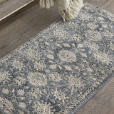 2' X 4' Blue And Beige Oriental Non Skid Area Rug - Homeroots