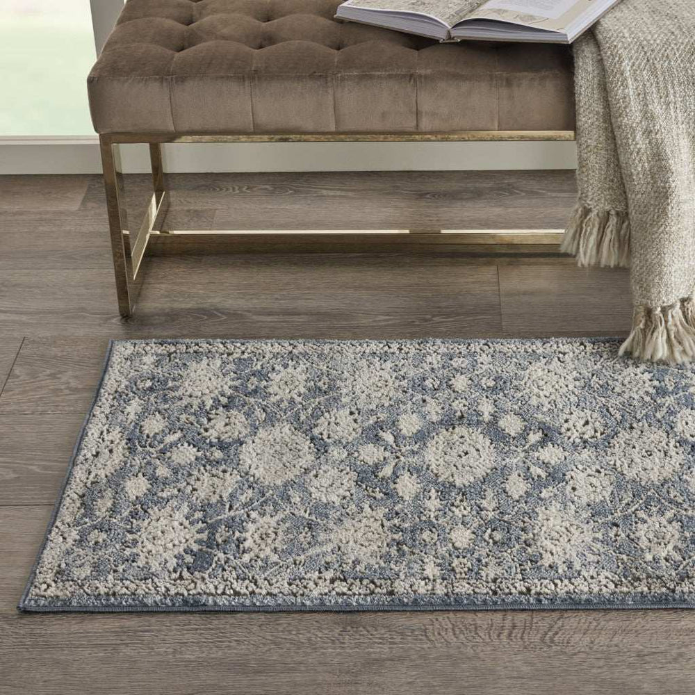 2' X 4' Blue And Beige Oriental Non Skid Area Rug - Homeroots - Flyclothing LLC