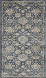 2' X 4' Blue And Beige Oriental Non Skid Area Rug - Homeroots