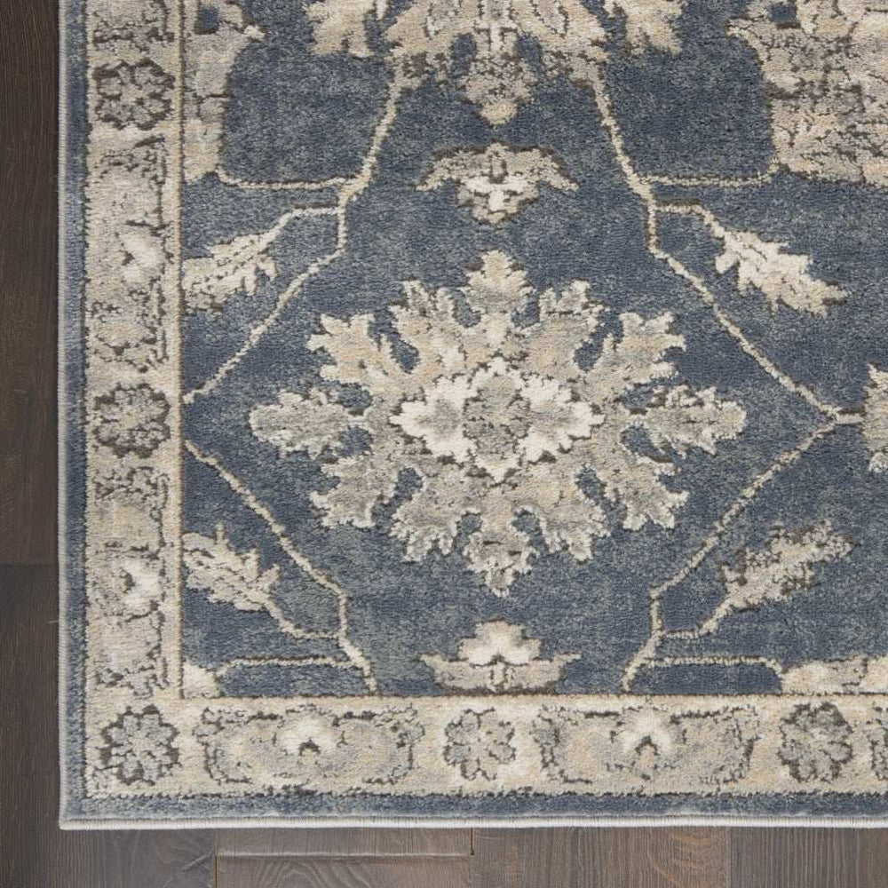 4' X 6' Blue and Beige Oriental Power Loom Non Skid Area Rug - Homeroots - Flyclothing LLC