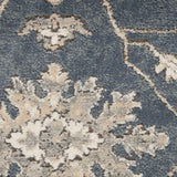 4' X 6' Blue and Beige Oriental Power Loom Non Skid Area Rug - Homeroots