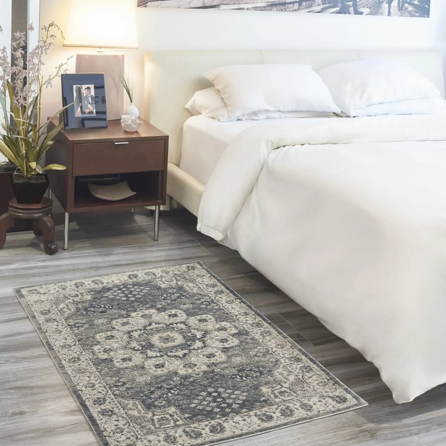 3' X 5' Grey And Ivory Oriental Power Loom Non Skid Area Rug - Homeroots - Flyclothing LLC