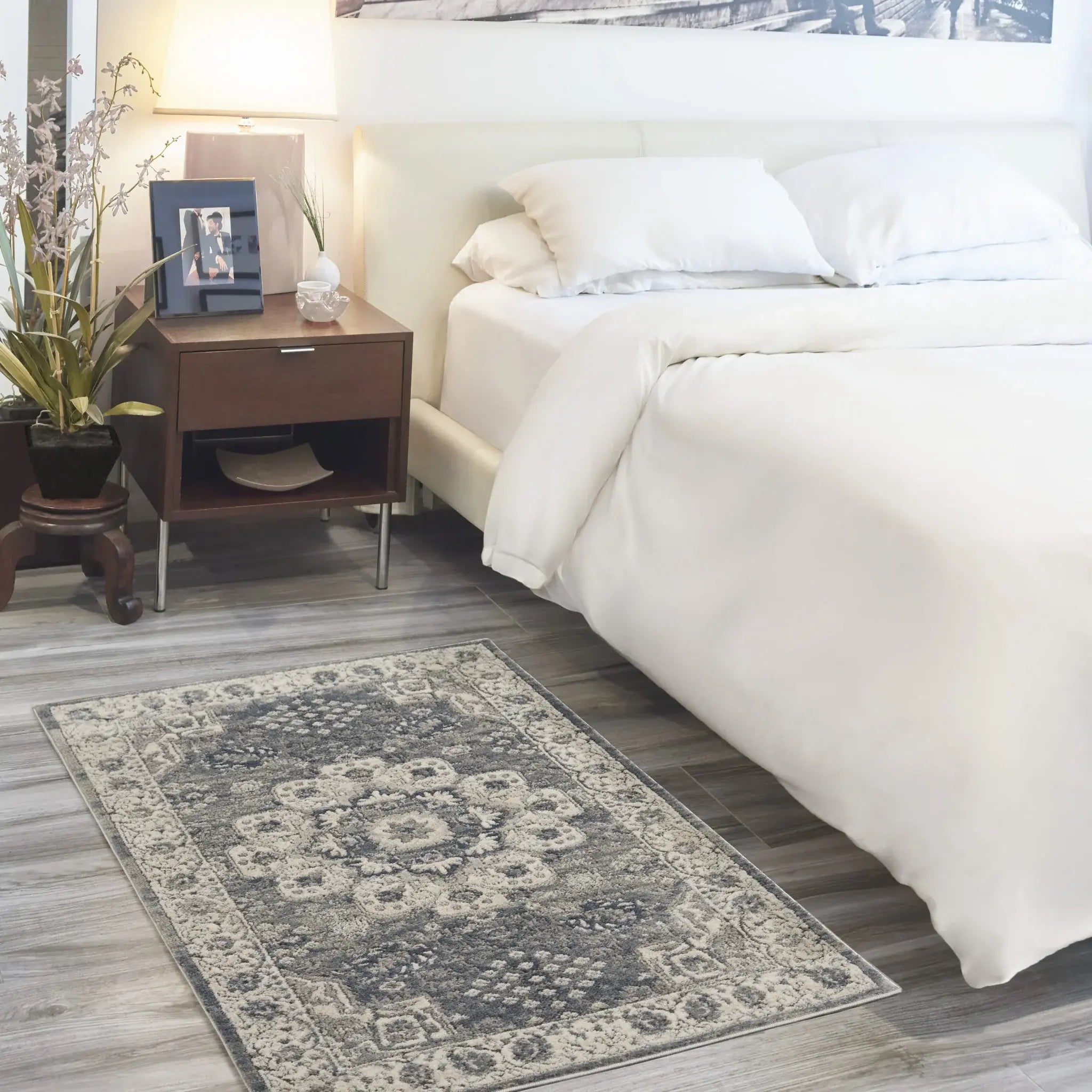 3' X 5' Grey And Ivory Oriental Power Loom Non Skid Area Rug - Homeroots - Flyclothing LLC