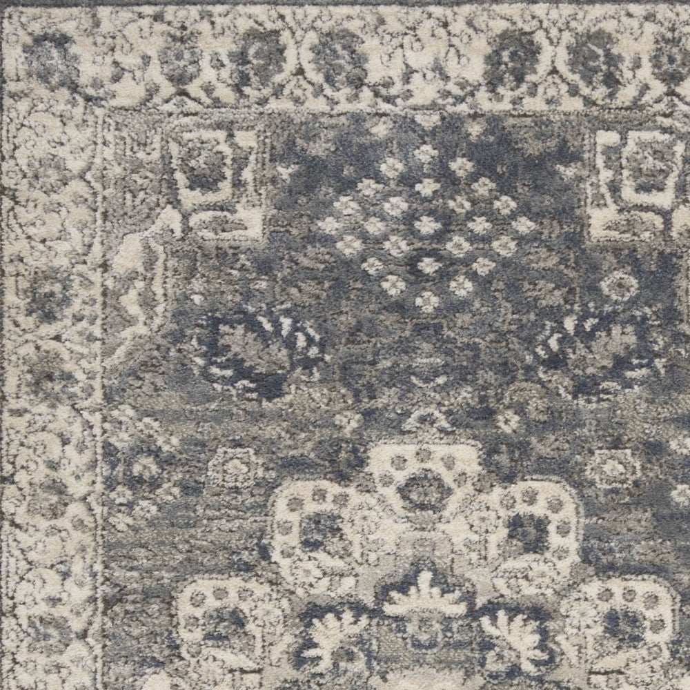 3' X 5' Grey And Ivory Oriental Power Loom Non Skid Area Rug - Homeroots - Flyclothing LLC
