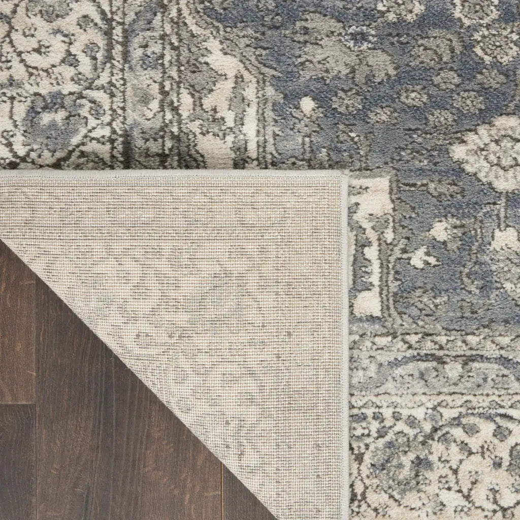 4' X 6' Grey And Ivory Oriental Power Loom Non Skid Area Rug - Homeroots - Flyclothing LLC