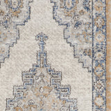 2' X 8' Grey And Light Blue Oriental Power Loom Non Skid Runner Rug - Homeroots