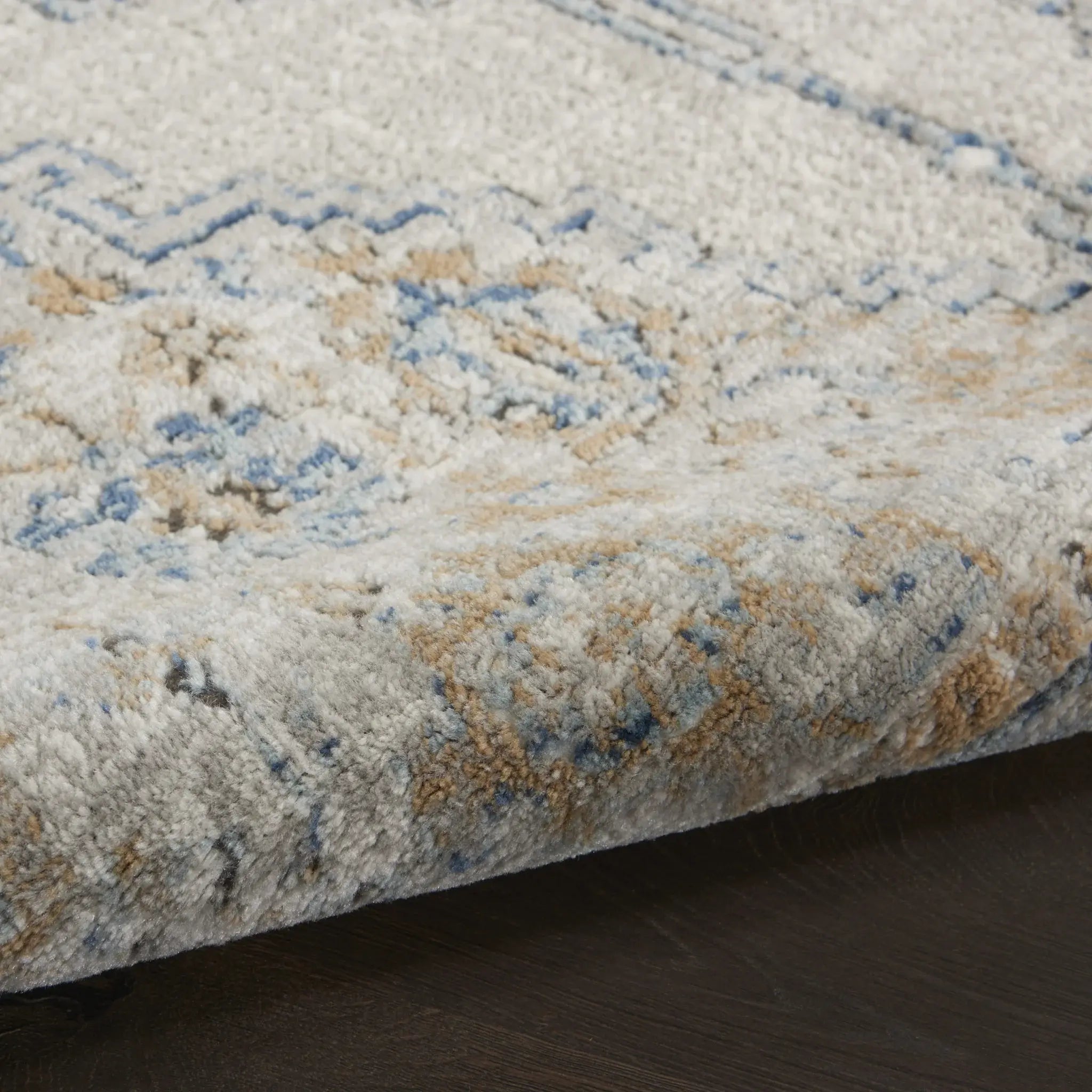 3' X 5' Grey And Light Blue Oriental Power Loom Non Skid Area Rug - Homeroots - Flyclothing LLC