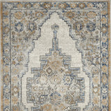 3' X 5' Grey And Light Blue Oriental Power Loom Non Skid Area Rug - Homeroots - Flyclothing LLC