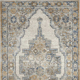 3' X 5' Grey And Light Blue Oriental Power Loom Non Skid Area Rug - Homeroots - Flyclothing LLC