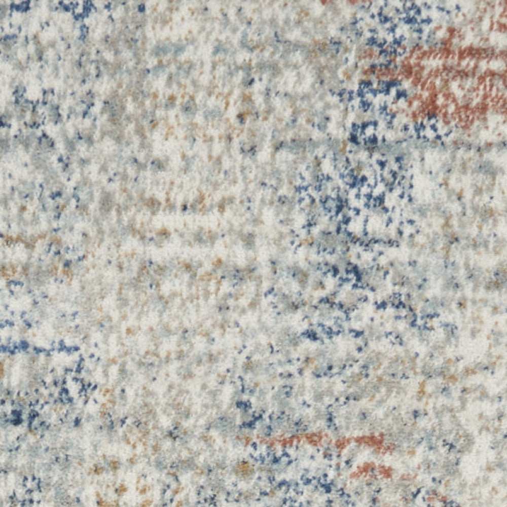 2' X 8' Ivory Abstract Power Loom Distressed Non Skid Runner Rug - Homeroots - Flyclothing LLC