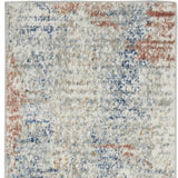 2' X 8' Ivory Abstract Power Loom Distressed Non Skid Runner Rug - Homeroots