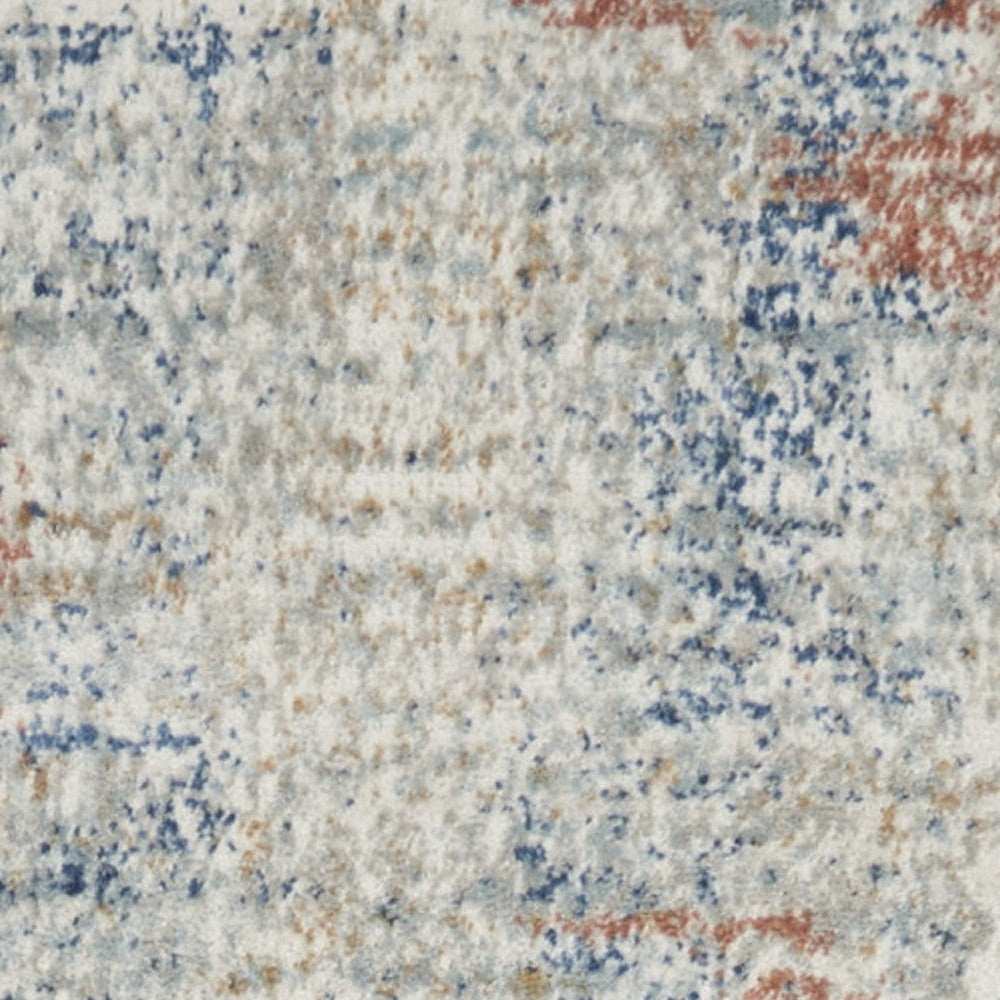 2' X 8' Ivory Abstract Power Loom Distressed Non Skid Runner Rug - Homeroots - Flyclothing LLC