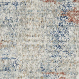 2' X 8' Ivory Abstract Power Loom Distressed Non Skid Runner Rug - Homeroots - Flyclothing LLC