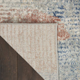 2' X 8' Ivory Abstract Power Loom Distressed Non Skid Runner Rug - Homeroots