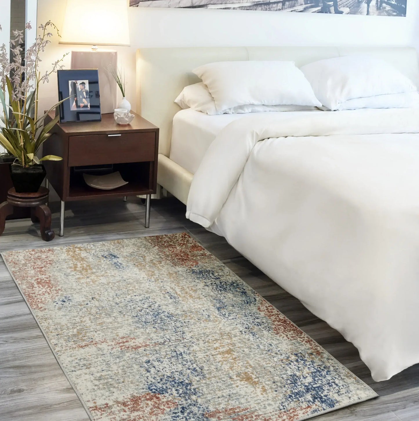 3' X 5' Ivory Abstract Power Loom Distressed Non Skid Area Rug - Homeroots - Flyclothing LLC