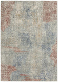 5' X 7' Ivory Abstract Power Loom Distressed Non Skid Area Rug - Homeroots