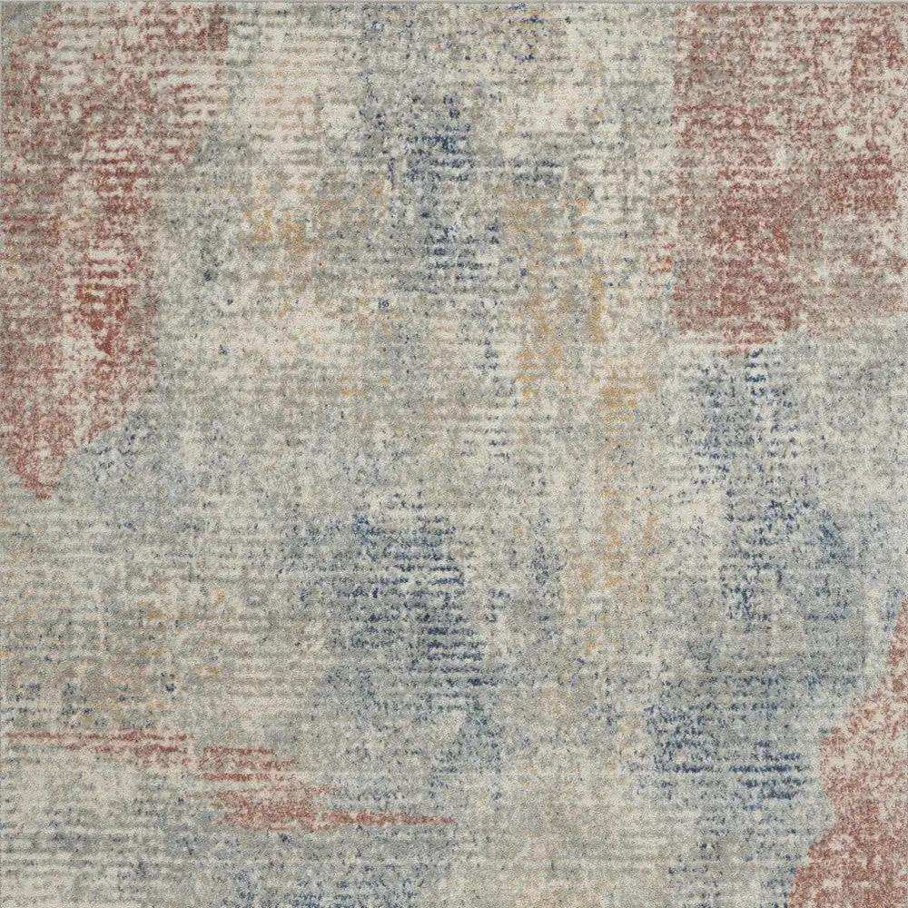 5' X 7' Ivory Abstract Power Loom Distressed Non Skid Area Rug - Homeroots - Flyclothing LLC
