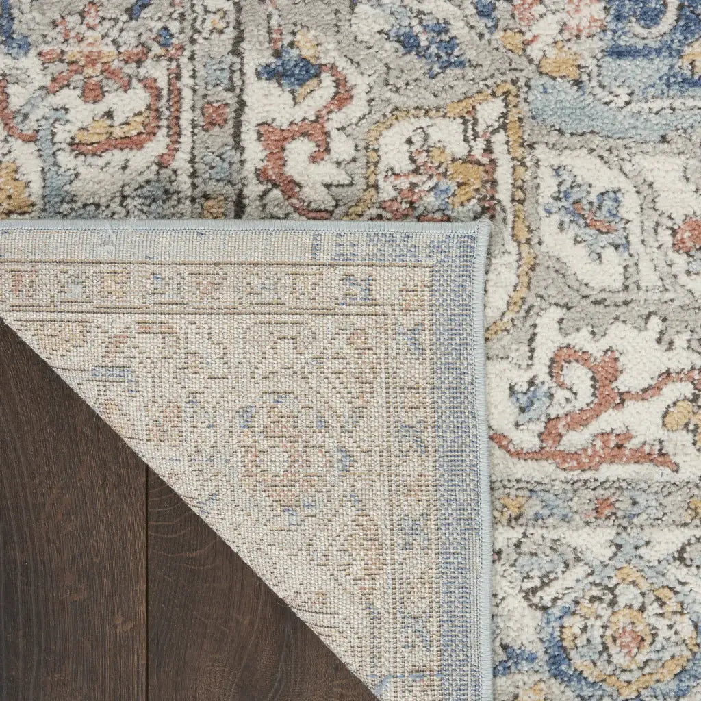 2' X 4' Ivory And Blue Oriental Power Loom Non Skid Area Rug - Homeroots - Flyclothing LLC