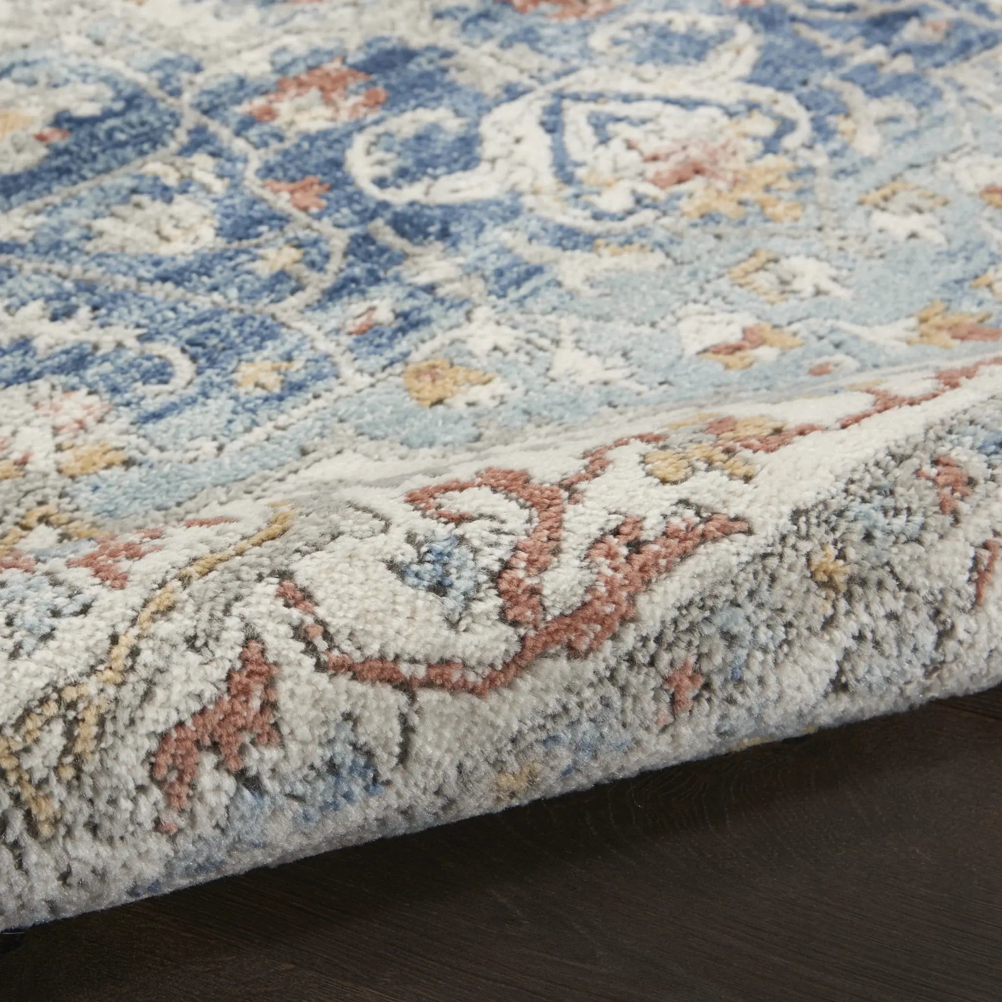 2' X 4' Ivory And Blue Oriental Power Loom Non Skid Area Rug - Homeroots - Flyclothing LLC