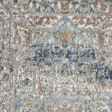 2' X 4' Ivory And Blue Oriental Power Loom Non Skid Area Rug - Homeroots