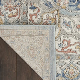 2' X 8' Ivory And Blue Oriental Power Loom Non Skid Runner Rug - Homeroots - Flyclothing LLC