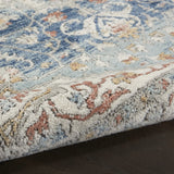 2' X 8' Ivory And Blue Oriental Power Loom Non Skid Runner Rug - Homeroots - Flyclothing LLC