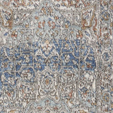 2' X 8' Ivory And Blue Oriental Power Loom Non Skid Runner Rug - Homeroots