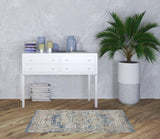 3' X 5' Ivory And Blue Oriental Power Loom Non Skid Area Rug - Homeroots