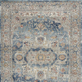4' X 6' Ivory And Blue Oriental Power Loom Non Skid Area Rug - Homeroots