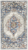 2' X 4' Blue And Grey Oriental Power Loom Non Skid Area Rug - Homeroots
