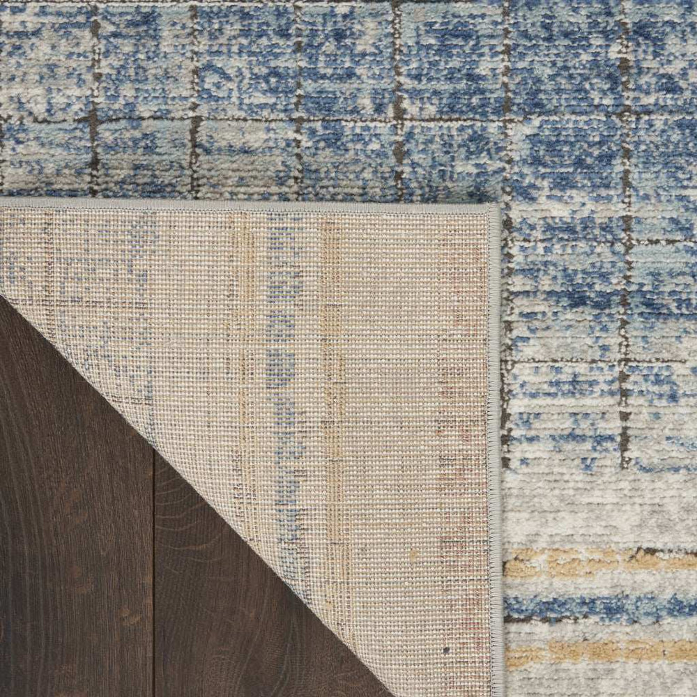 2' X 4' Blue Abstract Power Loom Distressed Non Skid Area Rug - Homeroots - Flyclothing LLC