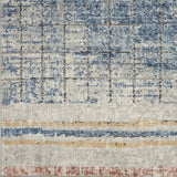 2' X 4' Blue Abstract Power Loom Distressed Non Skid Area Rug - Homeroots - Flyclothing LLC