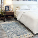 3' X 5' Blue Abstract Power Loom Distressed Non Skid Area Rug - Homeroots - Flyclothing LLC