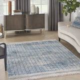 4' X 6' Blue Abstract Power Loom Distressed Non Skid Area Rug - Homeroots - Flyclothing LLC