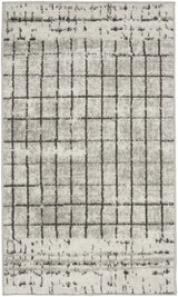 2' X 4' Ivory And Grey Abstract Power Loom Distressed Non Skid Area Rug - Homeroots - Flyclothing LLC