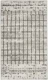 2' X 4' Ivory And Grey Abstract Power Loom Distressed Non Skid Area Rug - Homeroots