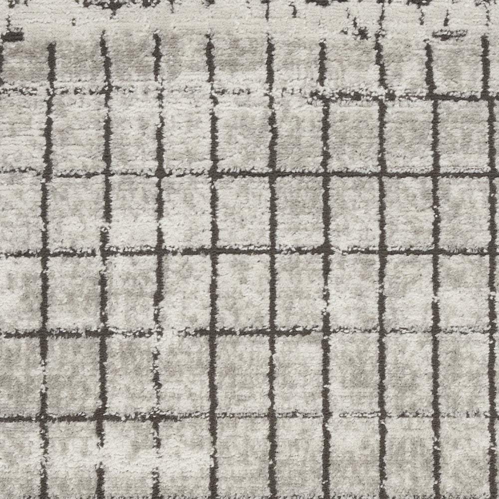 2' X 4' Ivory And Grey Abstract Power Loom Distressed Non Skid Area Rug - Homeroots - Flyclothing LLC