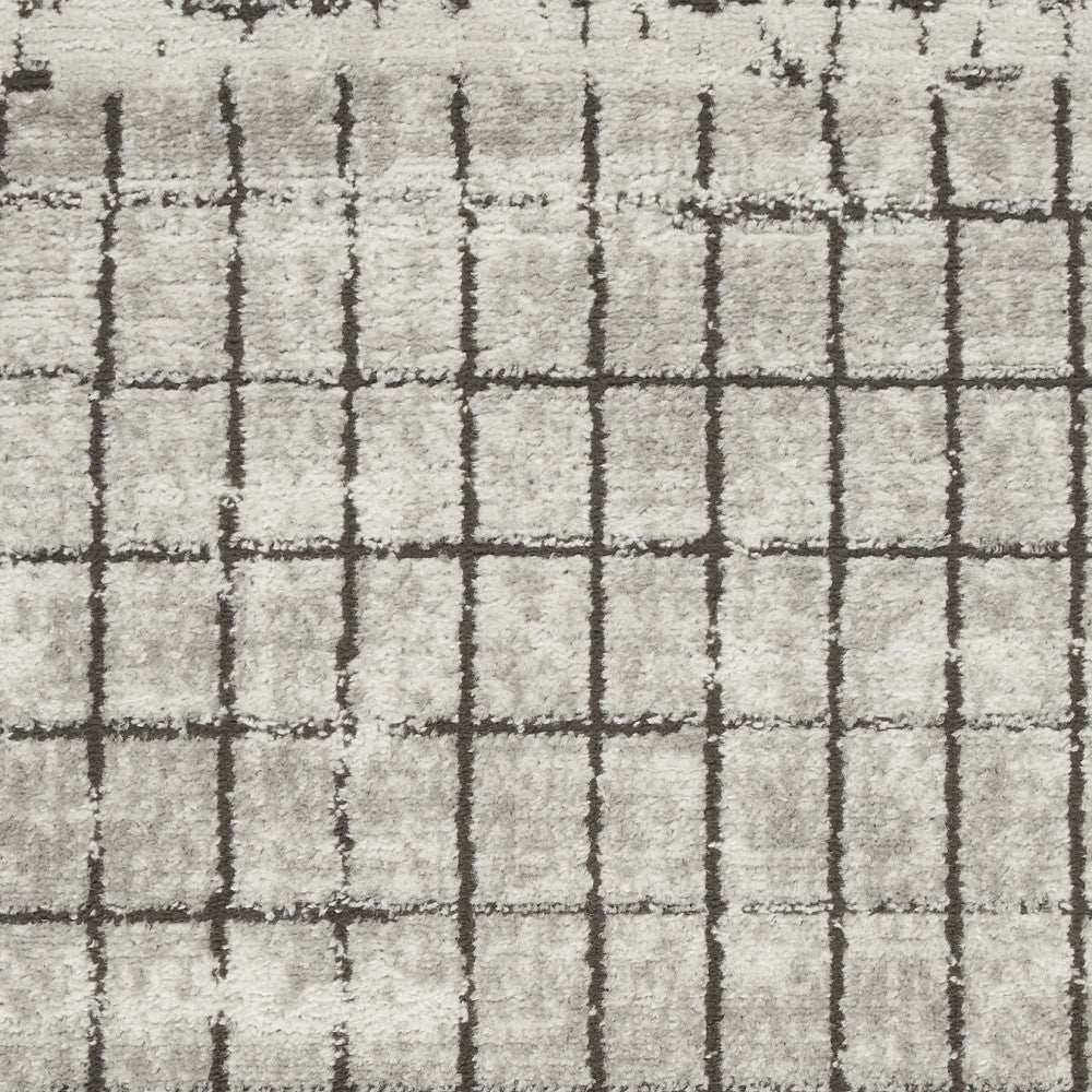 2' X 4' Ivory And Grey Abstract Power Loom Distressed Non Skid Area Rug - Homeroots - Flyclothing LLC