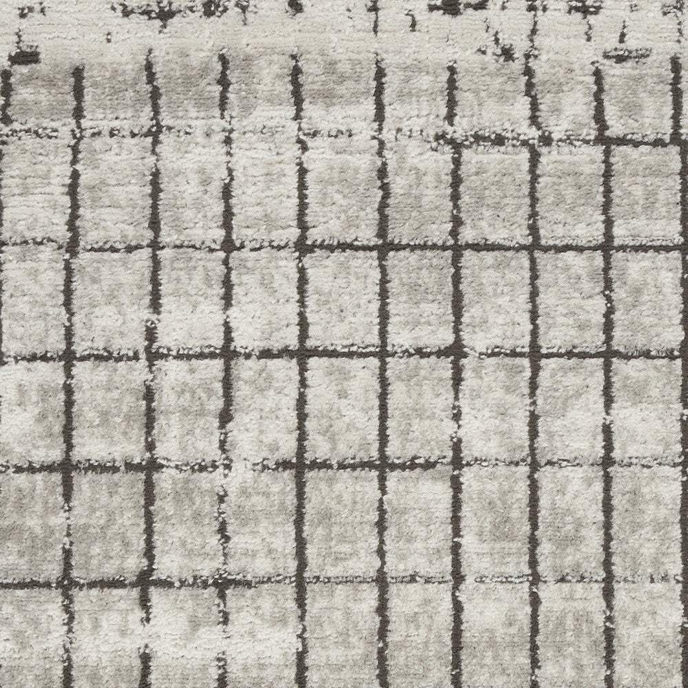 2' X 4' Ivory And Grey Abstract Power Loom Distressed Non Skid Area Rug - Homeroots - Flyclothing LLC