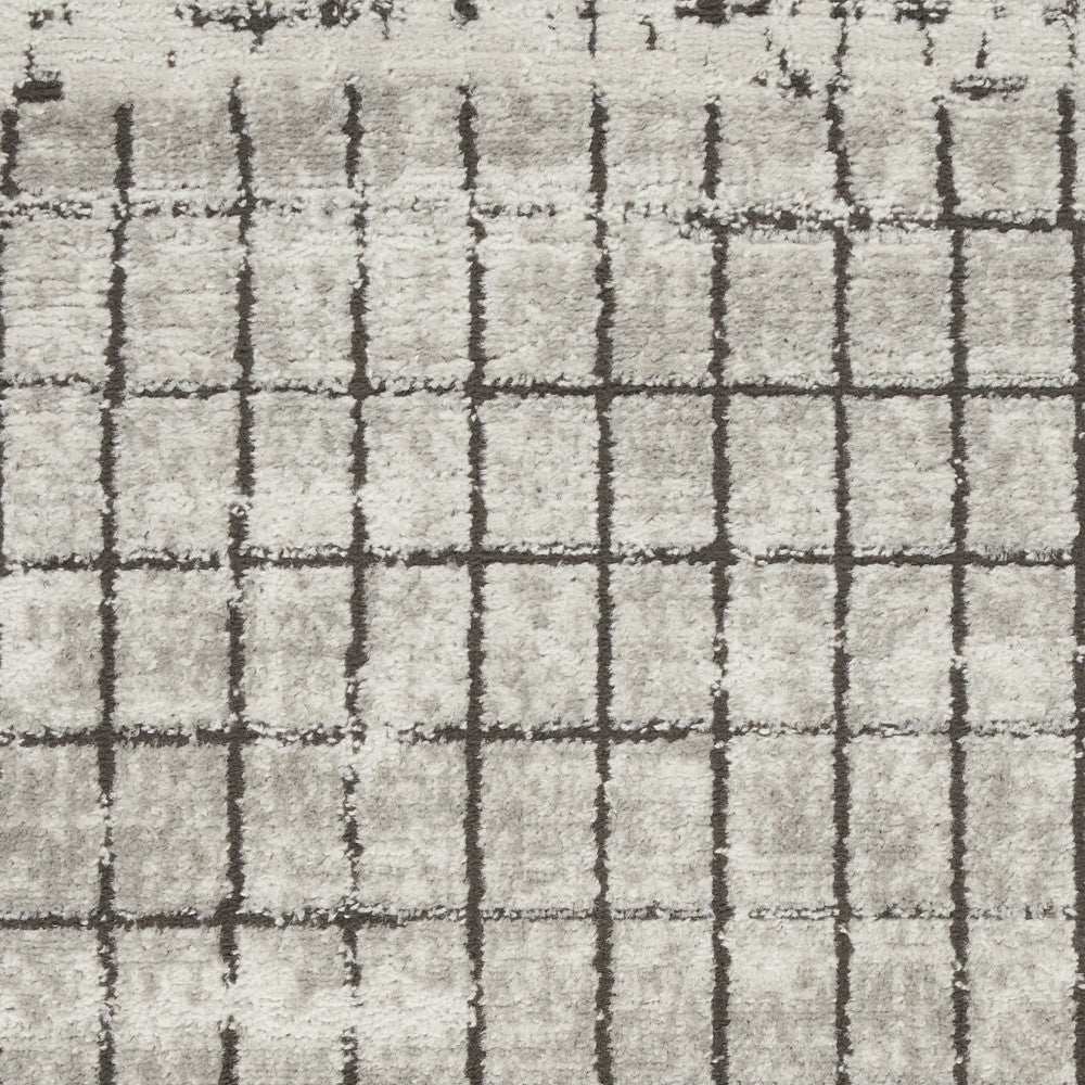 2' X 4' Ivory And Grey Abstract Power Loom Distressed Non Skid Area Rug - Homeroots - Flyclothing LLC