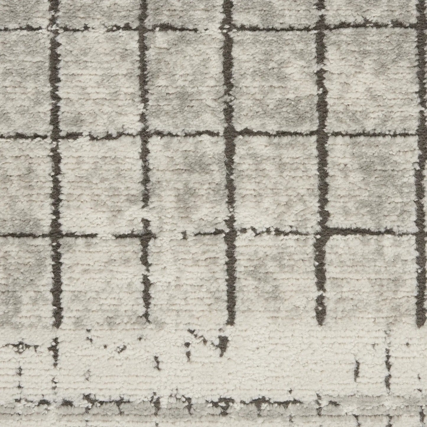 2' X 4' Ivory And Grey Abstract Power Loom Distressed Non Skid Area Rug - Homeroots - Flyclothing LLC
