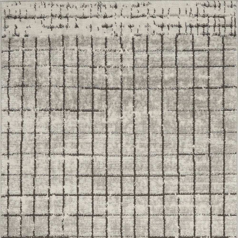 3' X 5' Ivory And Grey Abstract Power Loom Distressed Non Skid Area Rug - Homeroots - Flyclothing LLC