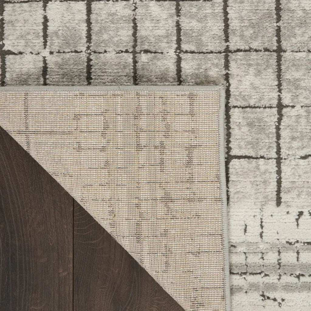 3' X 5' Ivory And Grey Abstract Power Loom Distressed Non Skid Area Rug - Homeroots - Flyclothing LLC