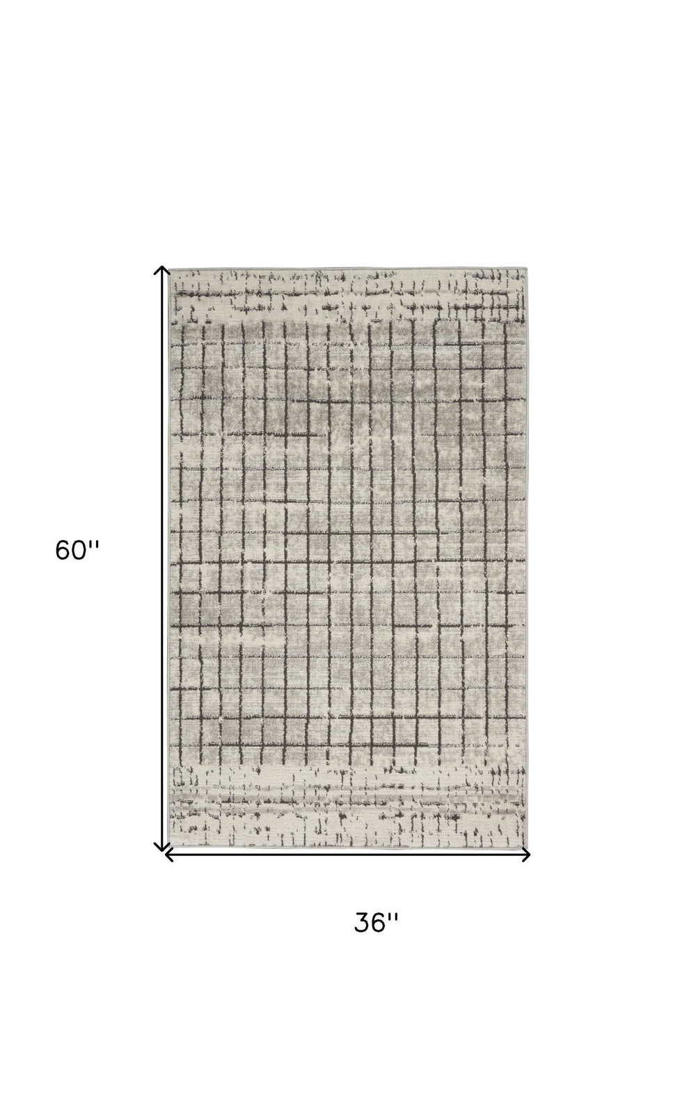 3' X 5' Ivory And Grey Abstract Power Loom Distressed Non Skid Area Rug - Homeroots - Flyclothing LLC