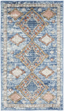 2' X 4' Blue Southwestern Power Loom Non Skid Area Rug - Homeroots