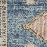 2' X 4' Blue Southwestern Power Loom Non Skid Area Rug - Homeroots - Flyclothing LLC