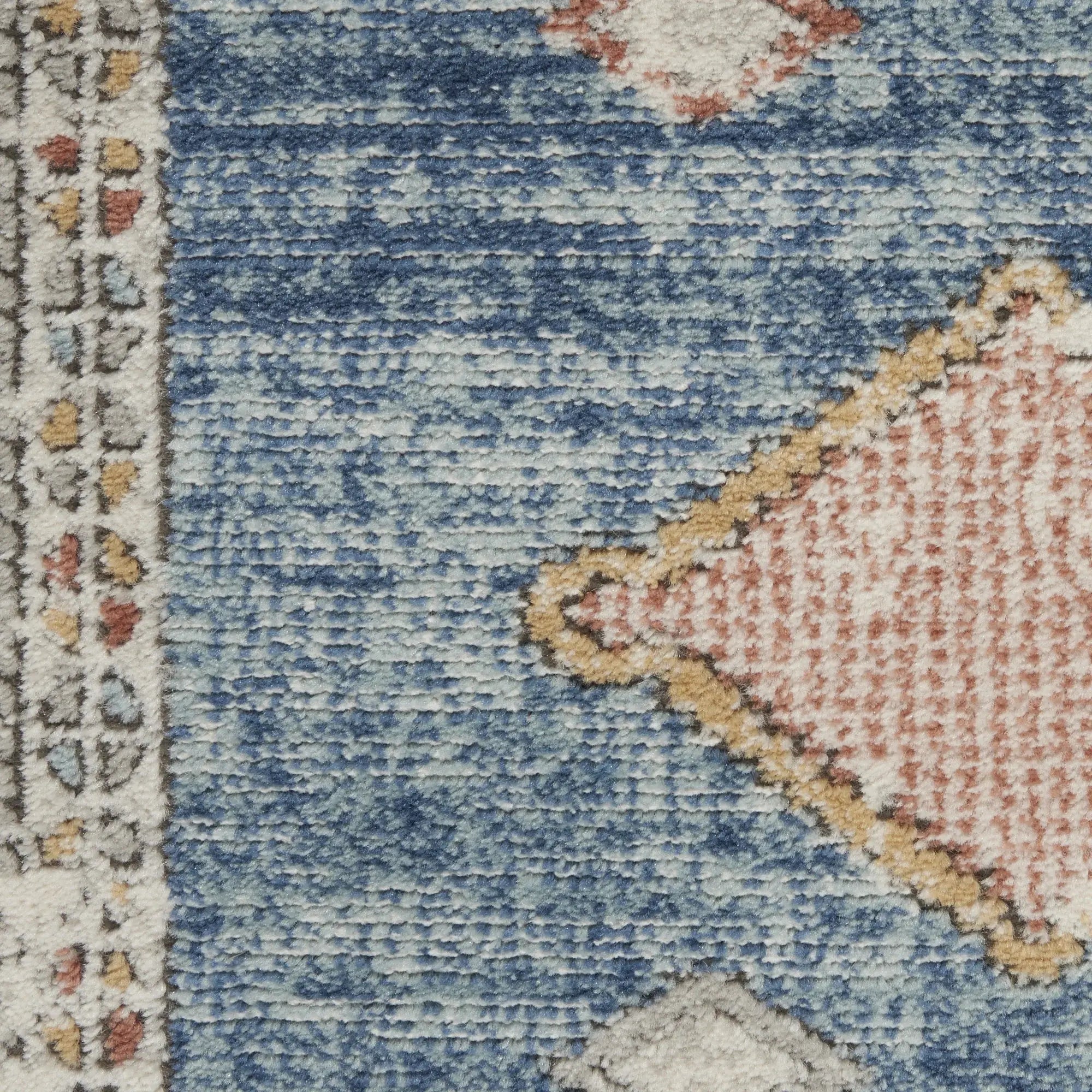 2' X 4' Blue Southwestern Power Loom Non Skid Area Rug - Homeroots - Flyclothing LLC